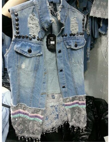 2014新款无袖牛仔<em>马甲</em>背心<em>女春</em>夏季韩版小马