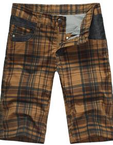 高宾2013年新款韩版纯棉水洗格子<em>休闲裤</em>时尚