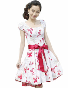 <em>出水芙蓉</em> 2013夏季新款<em>女装</em>短袖木耳边公主裙