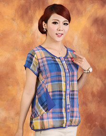 天乐斯威 2013新款<em>衬衫女装短袖</em>桃心领<em>开衫</em>花