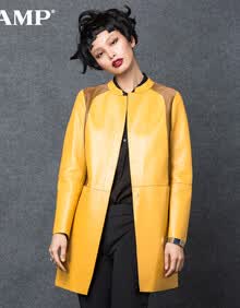 NAMP <em>品牌</em>正品 2014海宁真皮<em>女装外套</em> 双面胎
