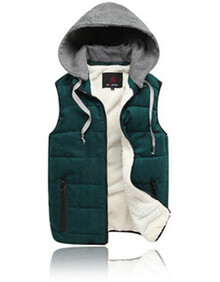 凯恩坎普情侣<em>棉马甲男</em>潮 韩版可卸帽<em>棉背心男</em>