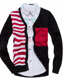 货到付款 秋冬季 韩版修身毛线<em>衣开衫</em>外套 男长