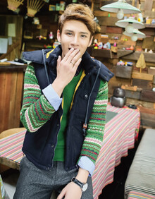 欧伦尚2013冬装复古<em>学院风</em>呢料时尚<em>棉马甲</em>加