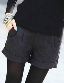 EG <em>秋冬</em>新款<em>女士</em>休闲<em>短裤</em> 中腰修身棉修身时尚