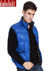冰堡BINBO加厚立领男士冬装<em>羽绒</em>背心双面<em>马甲</em>
