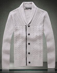 个性韩版<em>男装</em>翻领拉链<em>开衫毛衣</em> 纽扣装饰在京