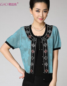 2014新款夏装<em>中老年</em>妈妈装中年<em>镂空女式</em>针织