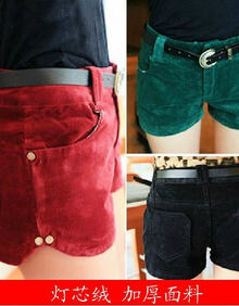 2013秋<em>冬装</em>新款韩版女士<em>加厚短裤</em> 大码百搭显