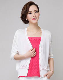 依之皇 2014夏季空调衫<em>超薄v领</em>长袖纯色<em>针织</em>衫