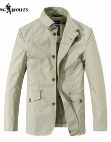 <em>与狼共舞</em>男装 <em>夹克外套</em> 男士春装新款jacket 时