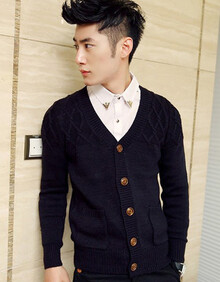 简柯林 潮男时尚款 韩版修身<em>男款</em>扭花工艺 <em>麻花</em>