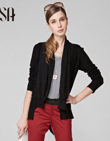 SA2013秋装新款女装不规则<em>堆堆领针织开衫</em>S