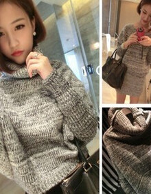 韩版时尚秋冬必备!2种<em>穿法高领毛衣</em>也可做连衣