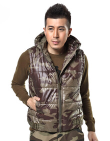 军备酷 男韩版<em>羽绒马夹</em>秋冬迷彩时尚户外休闲