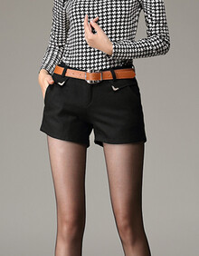 仙蝶莉 2013新款<em>精品毛呢 短裤</em>靴裤韩版直筒显