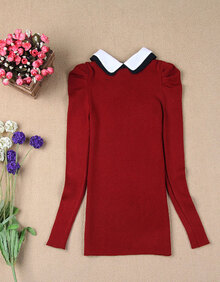 洛曼蒂娜丝 2013秋冬新款韩版女装修身<em>衬衫领</em>