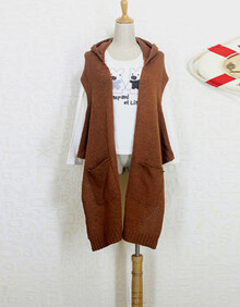 简布依 Jianbuyi 女士秋冬<em>毛衣</em>连帽两<em>穿无袖毛</em>