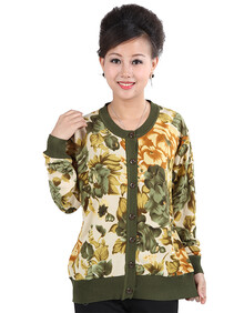 孝廉 2013新款<em>中老年女针织</em>衫<em>长袖开衫</em>秋装 S