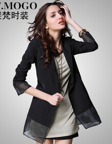 瑞丽推荐 裴梵2014<em>春秋</em>女装新款修身<em>欧根纱中</em>