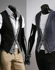 森哥弟马 2013秋冬新款<em>男装韩版</em>修身无袖<em>小西</em>