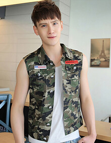 支持货到付款 格蓝凯<em>男款牛仔马甲</em> 牛仔上衣马