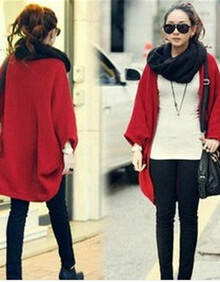 美帅人品 秋冬新品女装 韩版宽松大码<em>披肩</em> <em>蝙蝠</em>