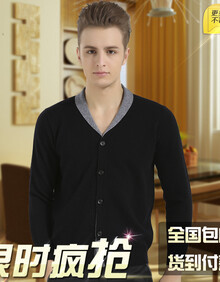 [货到付款]名龙秋冬新款 男士<em>高档羊绒开衫</em> 纯色