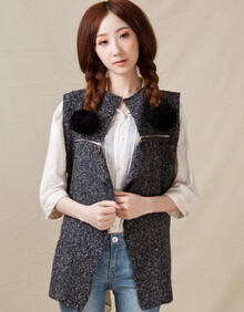 诱冬2013秋装新款女装<em>针织</em>衫女 <em>无袖开衫</em>女式