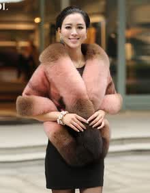 <em>芭欧</em> 2013秋冬新款狐狸毛领<em>短款</em>水貂毛皮女士