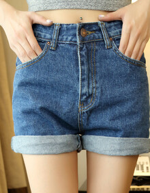 2014新款宽松大码显瘦夏季<em>高腰</em>牛仔<em>短裤女</em>韩