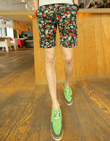 蒂维茉尔 新款日系<em>男士休闲裤</em> <em>男士</em>花<em>短裤</em> 小碎