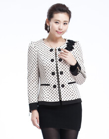 甘甘 2013春秋装新款大码<em>女装小西装</em> 圆点韩版