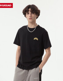 SPRAYGROUNDSprayGround2024年上新刺绣鲨鱼嘴短袖T恤潮流个性男士夏季上衣 黑色 S
