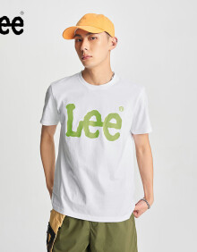 Lee商场同款24春夏新品标准版圆领大Logo男短袖T恤LMT0075193RX 白色 L
