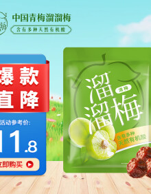 溜溜梅清梅 富含膳食纤维酸甜休闲零食梅子蜜饯果干160g/袋