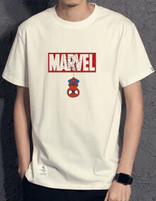 欧美潮牌漫威联名marvel短袖t恤男2019夏季新品短袖男女情侣装潮流宽松圆领蜘蛛侠复仇者联盟 4941白色 L