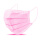一次性口罩三层粉色50只/盒