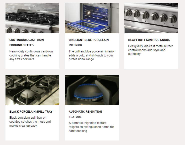 THOR Kitchen 36 Inch Professional Gas Range In Stainless Steel -The Range Hood Store 231a259334369c1d
