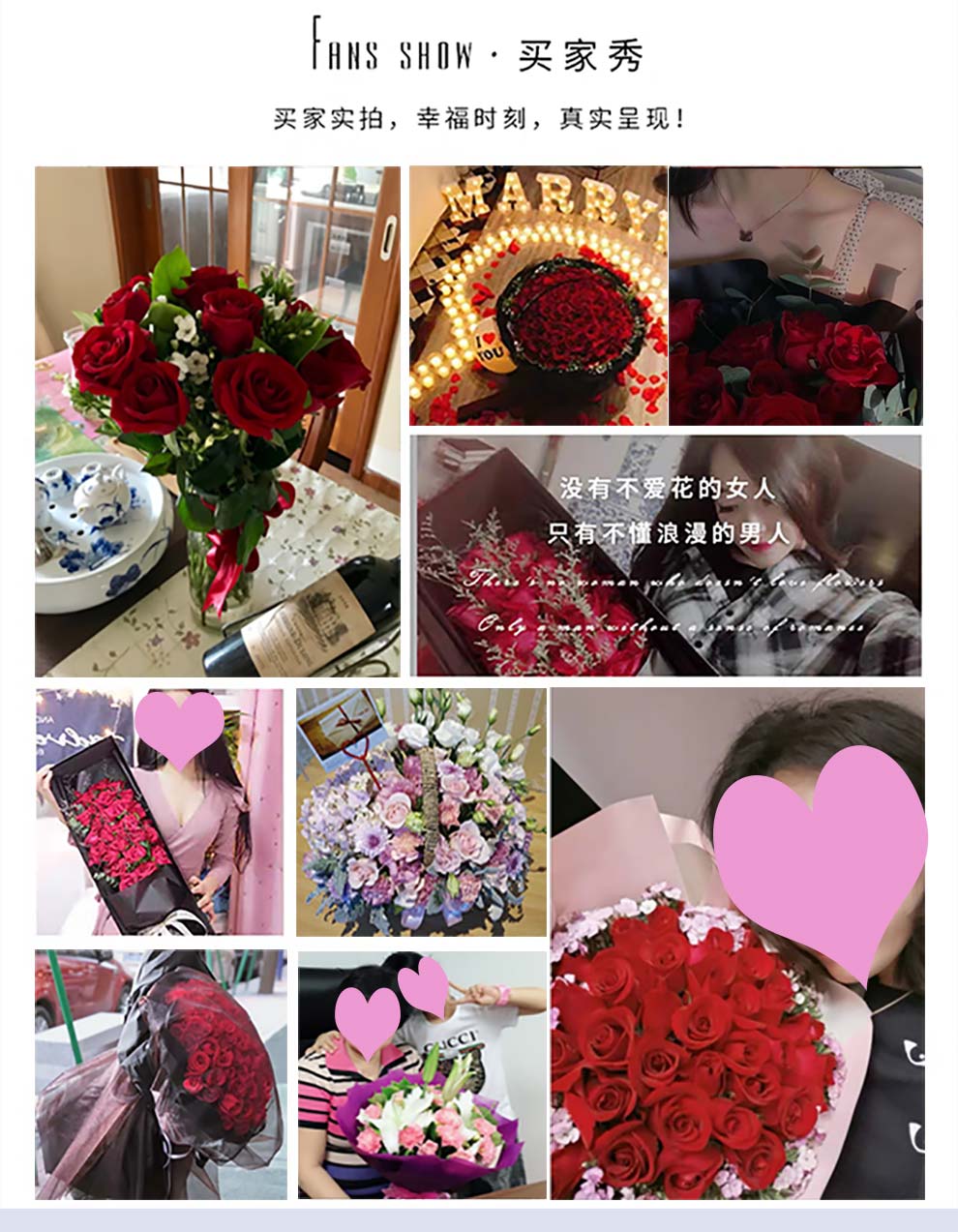 香槟玫瑰花束礼盒百合花满天星康乃馨向日葵纪念日鲜花订花送花上门