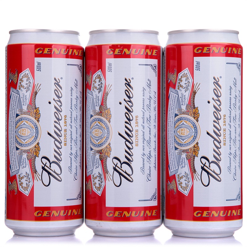 百威budweiser 啤酒500ml*6听