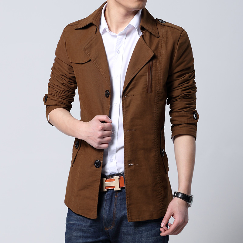 青春前线 2014春装新款西服外套男士中长款休闲小西装