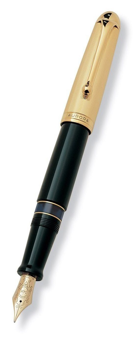 aurora奥罗拉 88系列 奥罗拉 镀金笔帽黑色自来水笔/钢笔