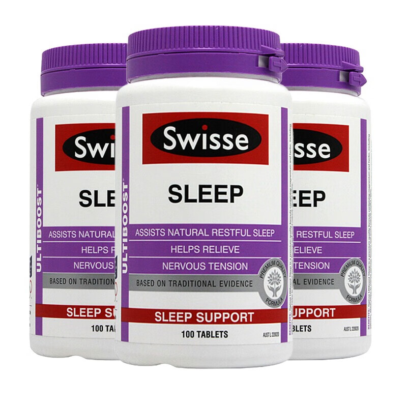 澳洲进口swisse缬草睡眠片sleep助眠片改善睡眠睡眠片100粒3瓶