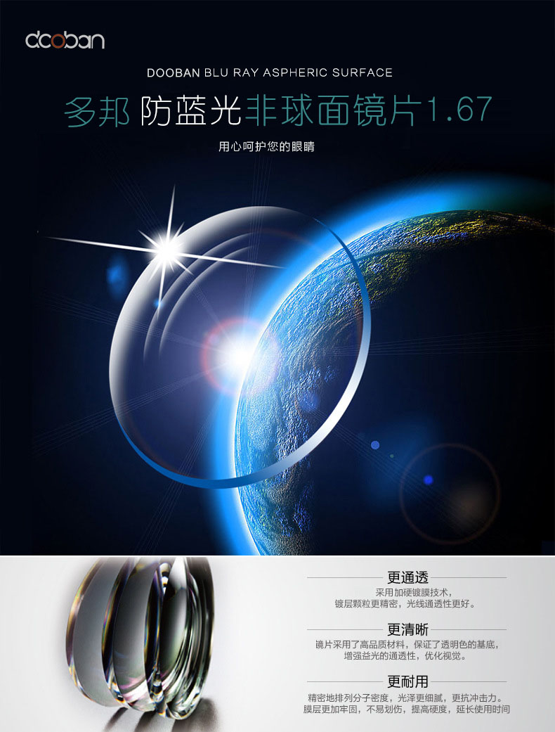 多邦(dooban)防蓝光非球面镜片 1.