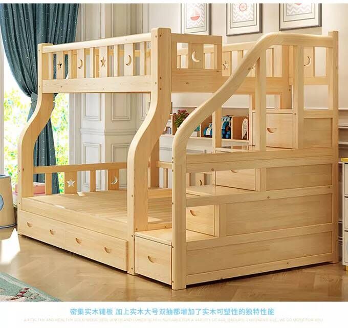 戈恩诗实木床上下床高低床二层床成人上下铺木床双层直梯款上铺1米