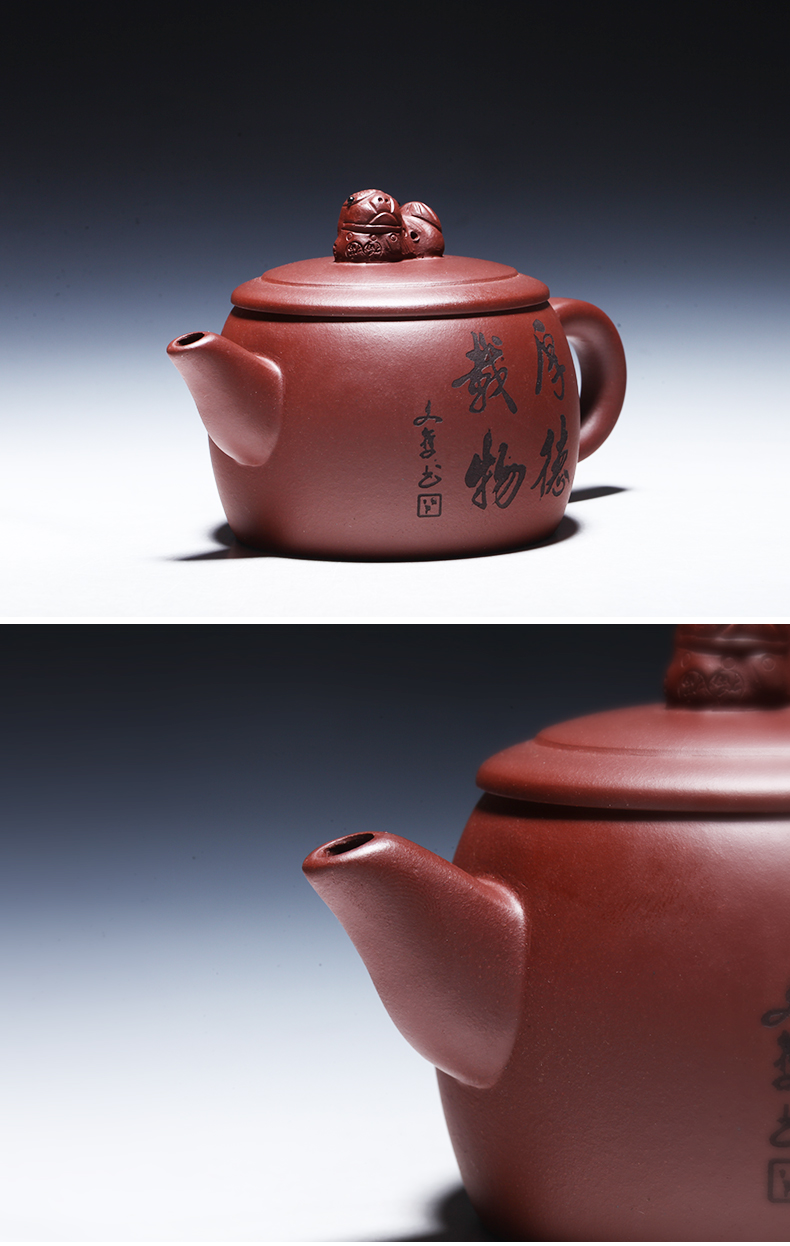 古往今来 紫砂壶纯全手工 宜兴原矿功夫茶具茶壶 朱朝忠 紫泥 雄狮_ 4