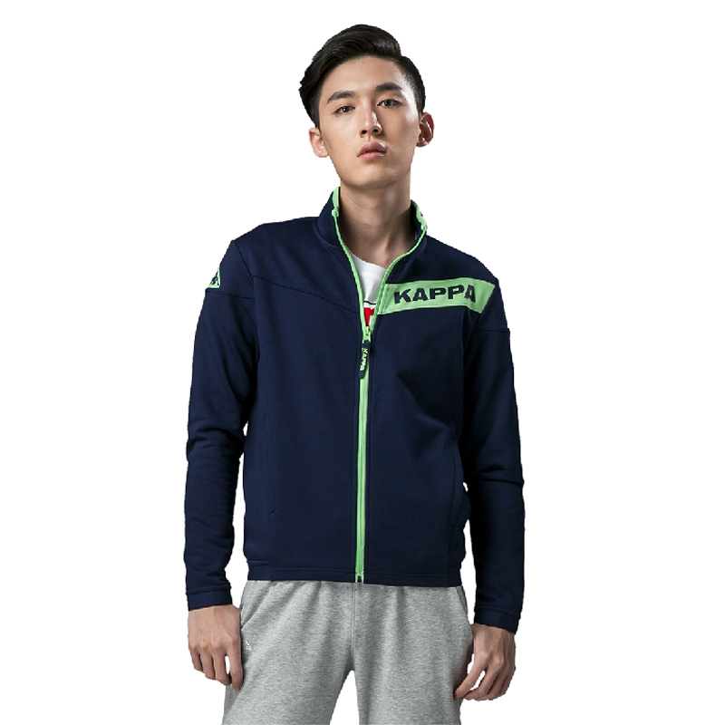 卡帕kappa背靠背 男卫衣运动服 2015年春夏新品外套翻领开身衫 k0512