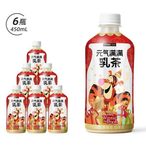 plus会员元气森林乳茶低脂肪清新椰椰450ml6瓶