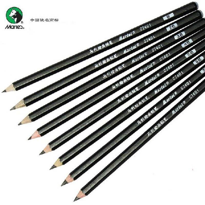 马利牌 素描铅笔 绘画 绘图铅笔 12b特浓 14b亚光铅笔 炭笔 10b